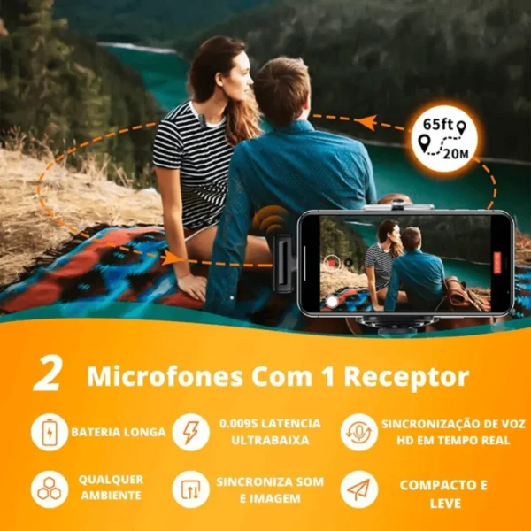Microfone de lapela 2 em 1 - Imagem 6